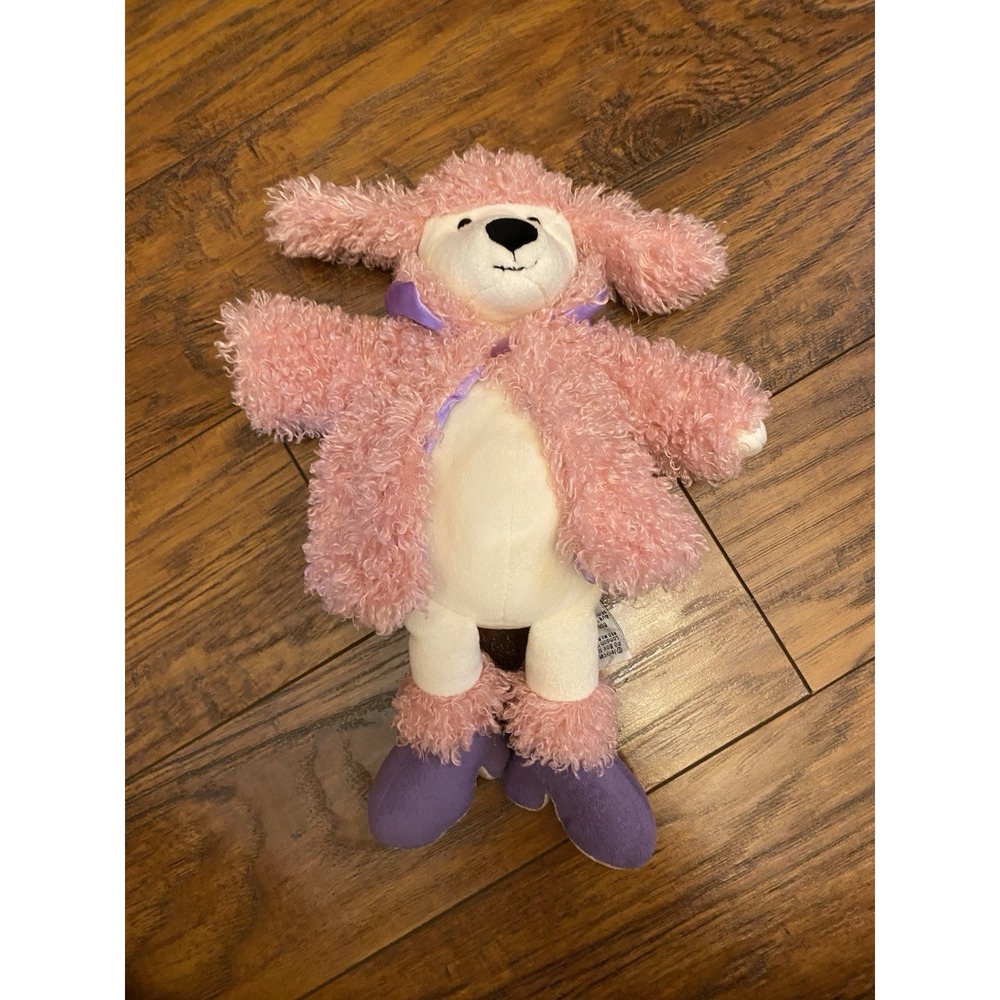 Jellycat Furcoat Poodle Soft Plush Toy Dog Vintage Fluffy Curly Pink Glam Lovey - Picture 5 of 6